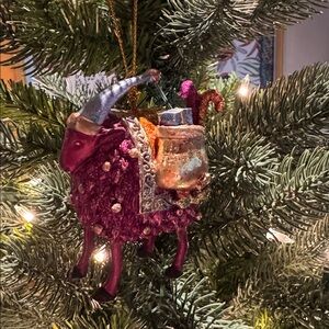 Papyrus pink and Gold Lamb Christmas ornament